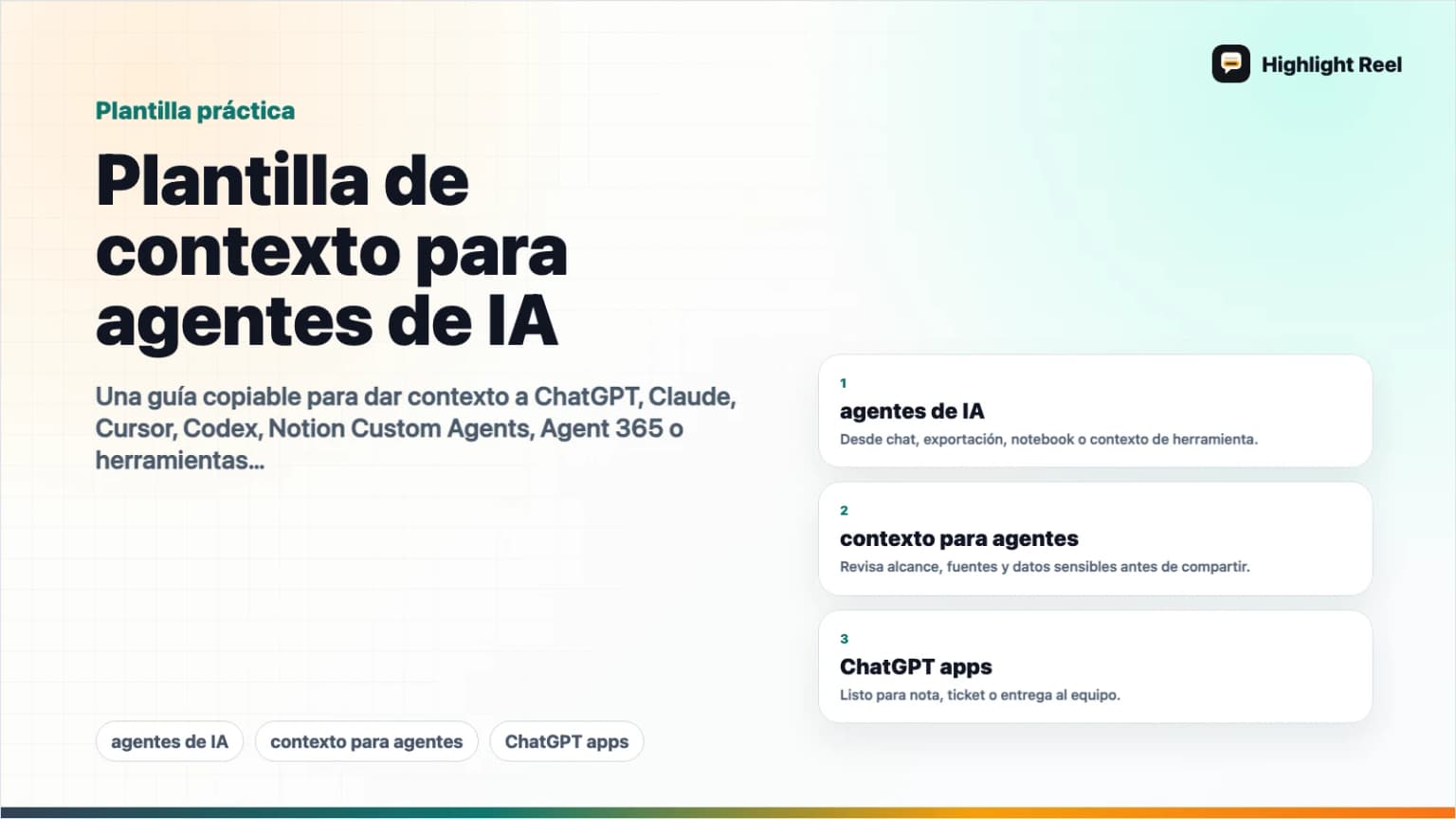 Plantilla de contexto para agentes de IA