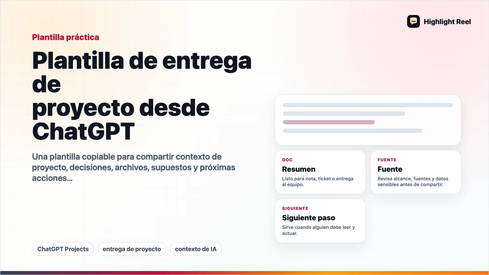 Plantilla de entrega de proyecto desde ChatGPT