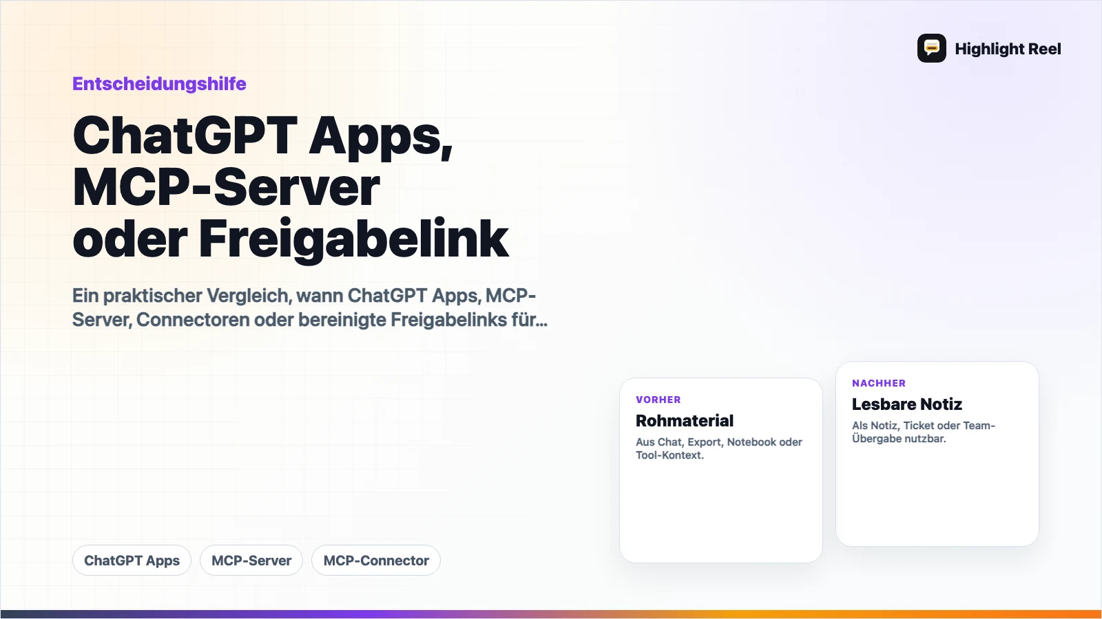 ChatGPT Apps, MCP-Server oder Freigabelink: Was soll dein Team nutzen?