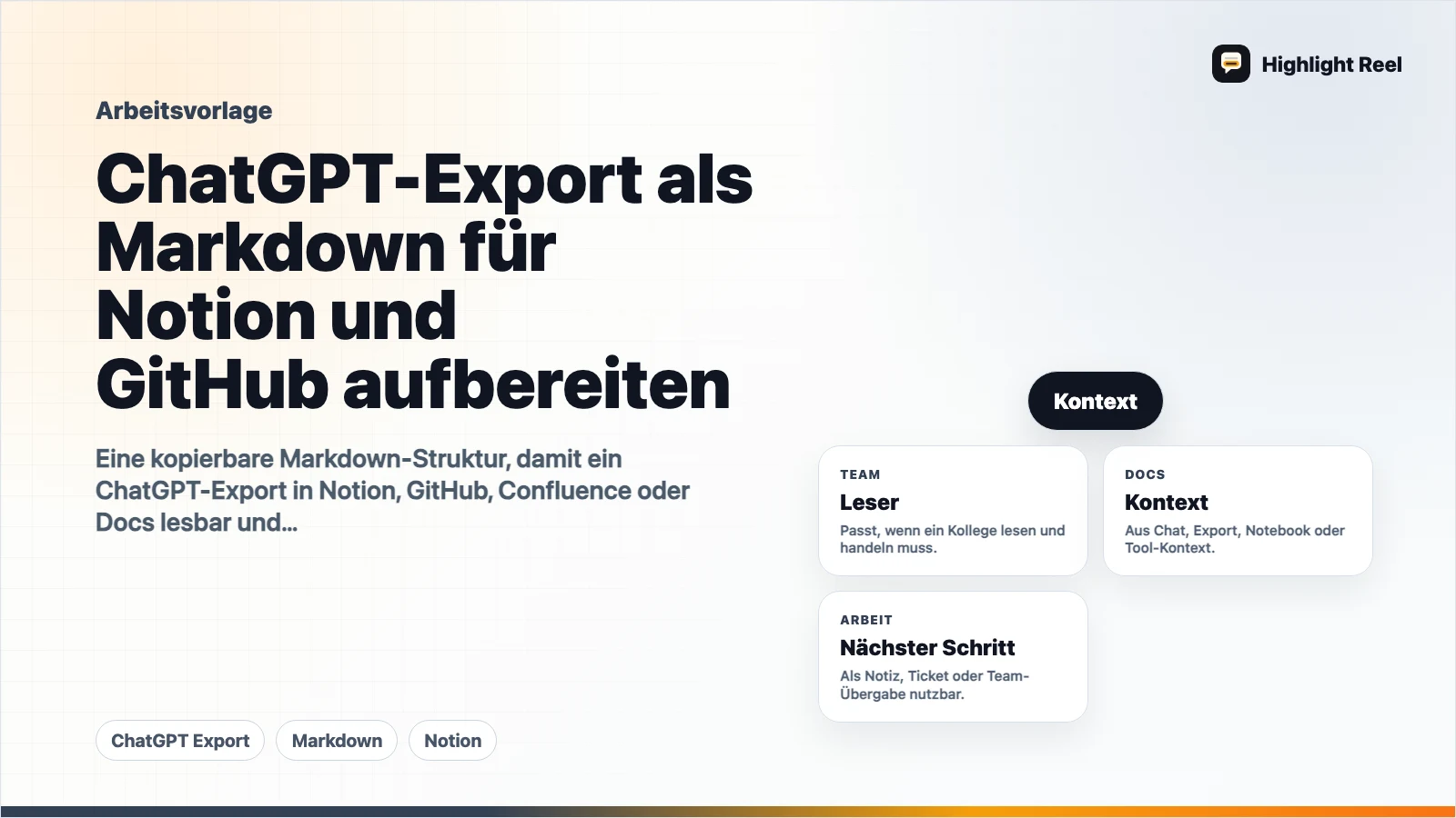 ChatGPT-Export als Markdown für Notion und GitHub aufbereiten