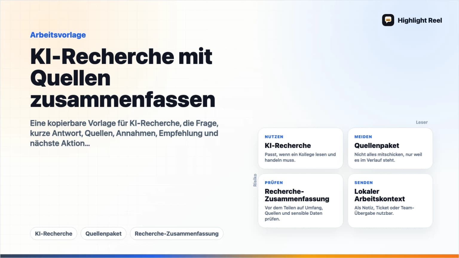 KI-Recherche mit Quellen zusammenfassen: Vorlage für Teams