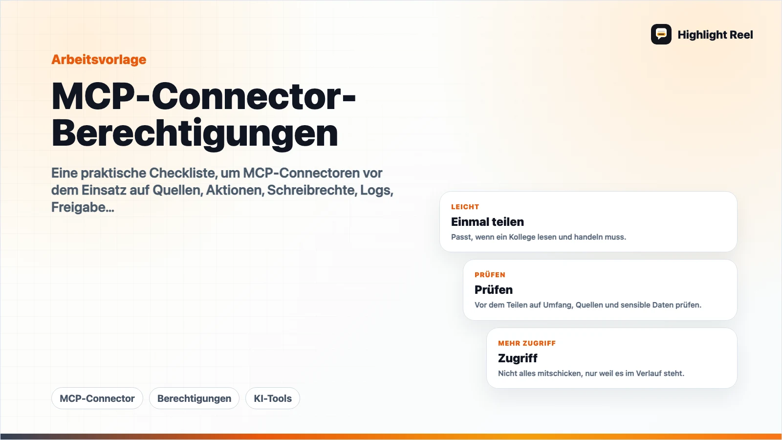 MCP-Connector-Berechtigungen: Checkliste vor dem Verbinden