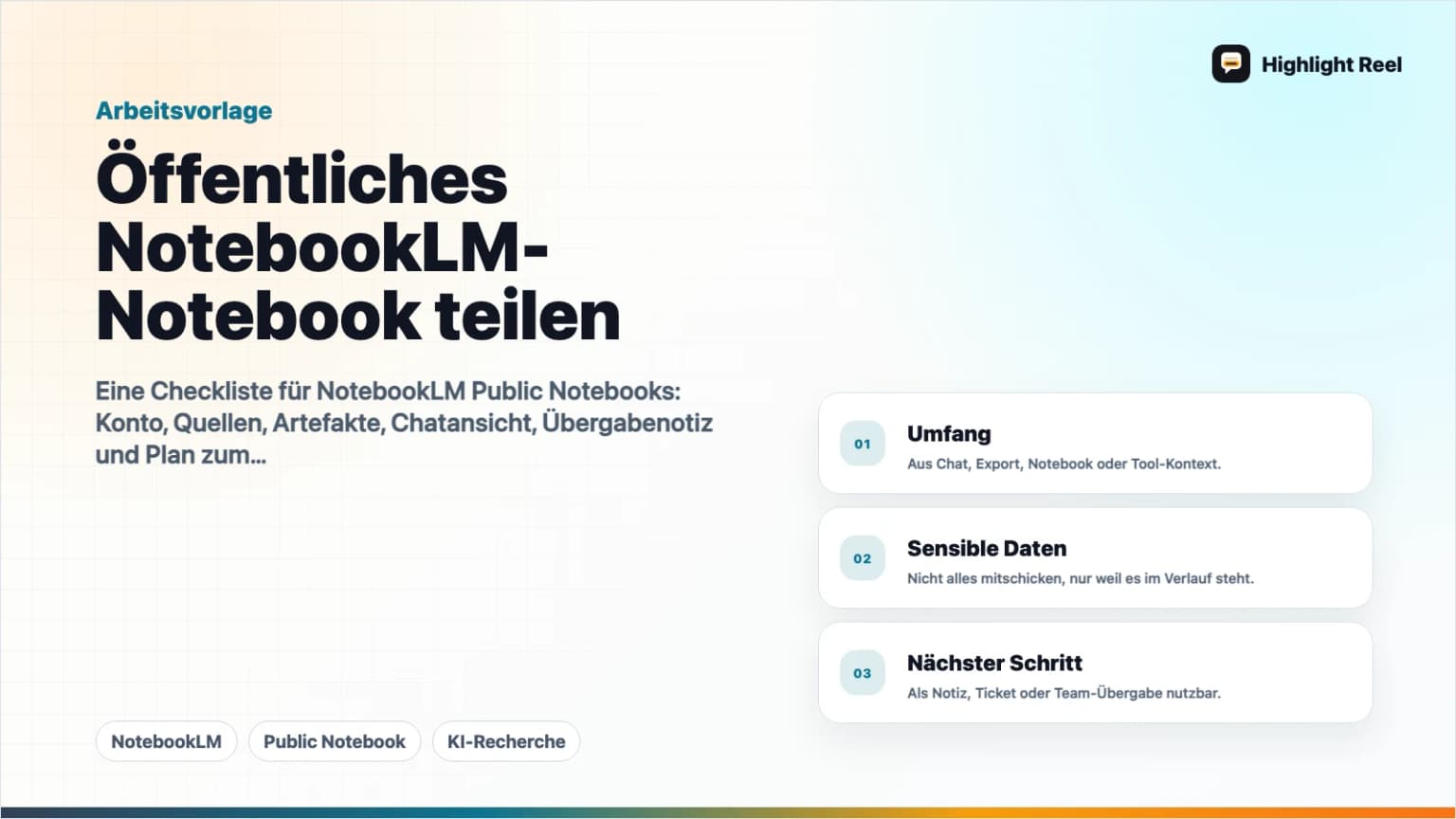 Öffentliches NotebookLM-Notebook teilen: Checkliste vor der Freigabe