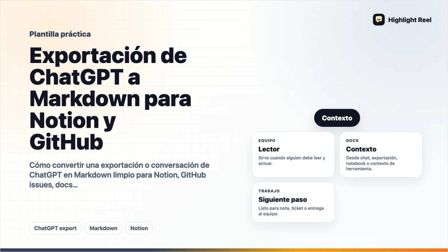 Exportación de ChatGPT a Markdown para Notion y GitHub