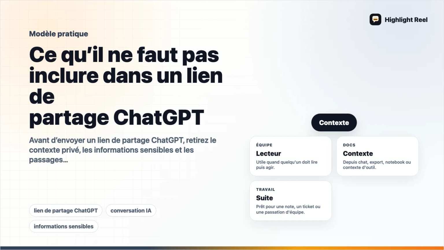 Ce qu’il ne faut pas inclure dans un lien de partage ChatGPT