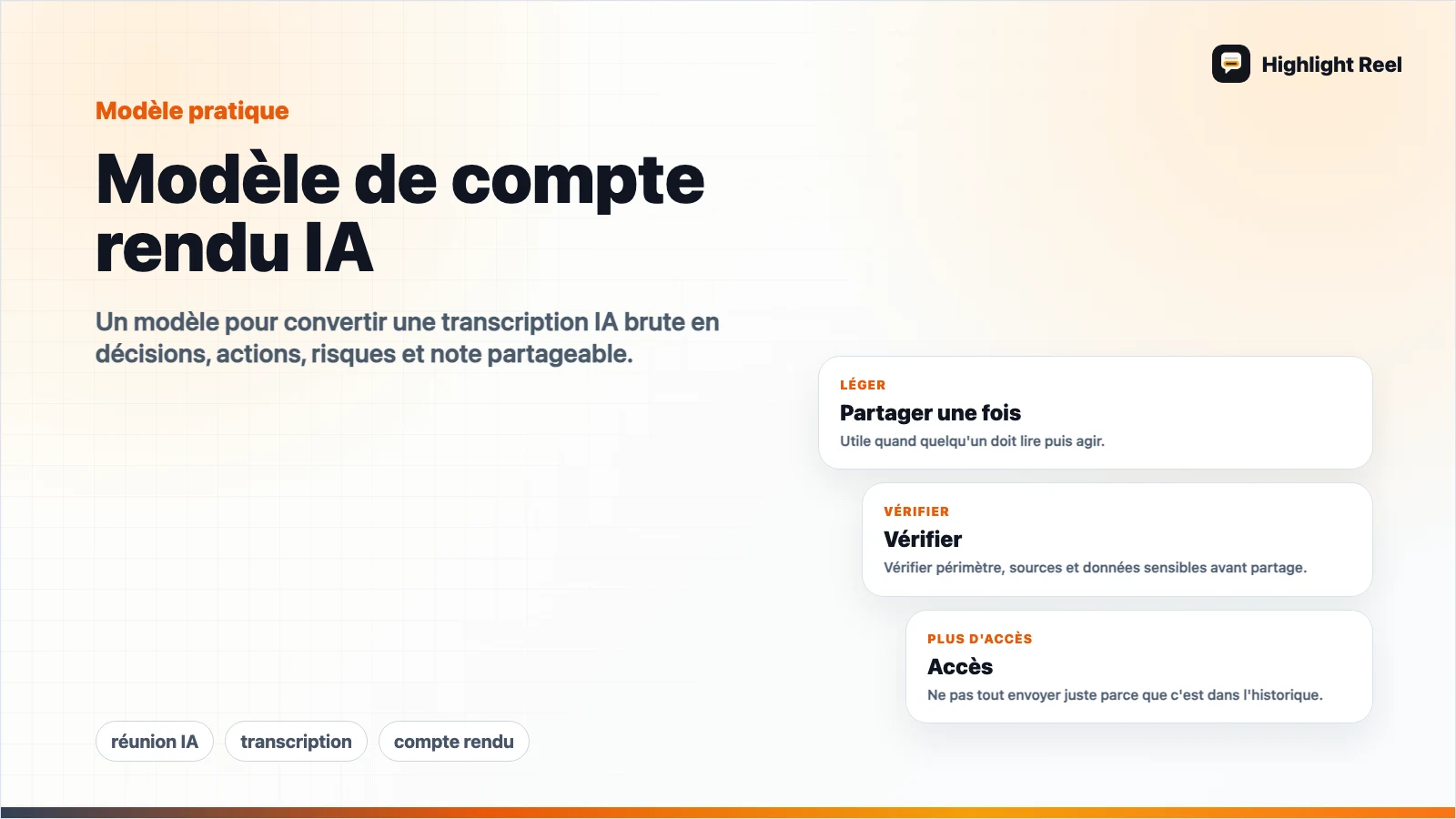 Modèle de compte rendu IA : transformer une transcription en décisions