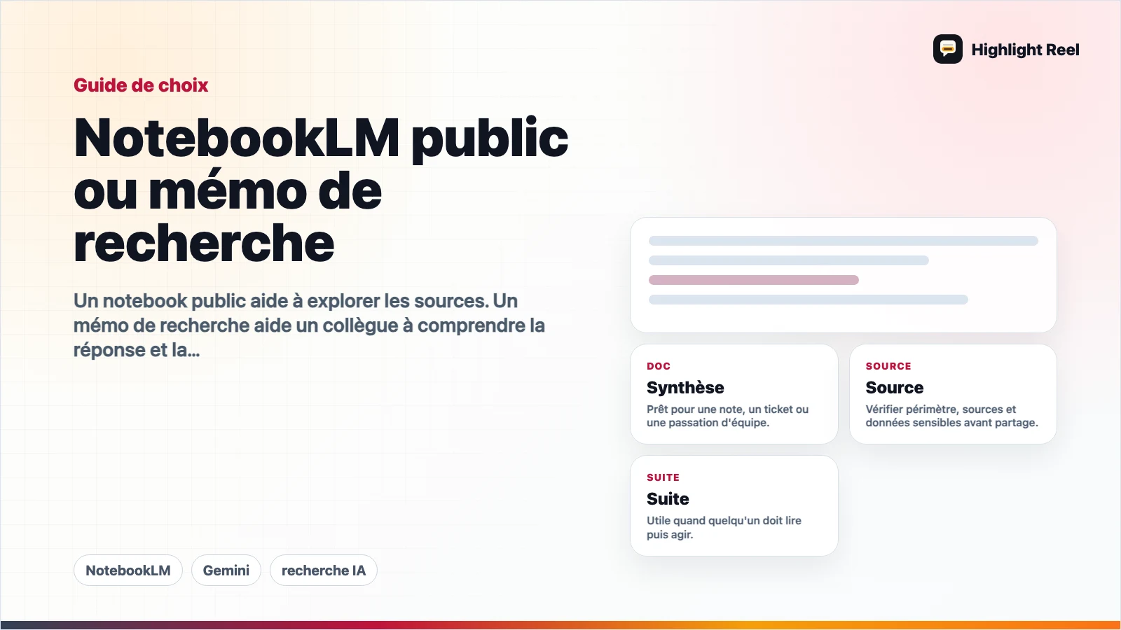 NotebookLM public ou mémo de recherche : quoi partager avec l’équipe ?