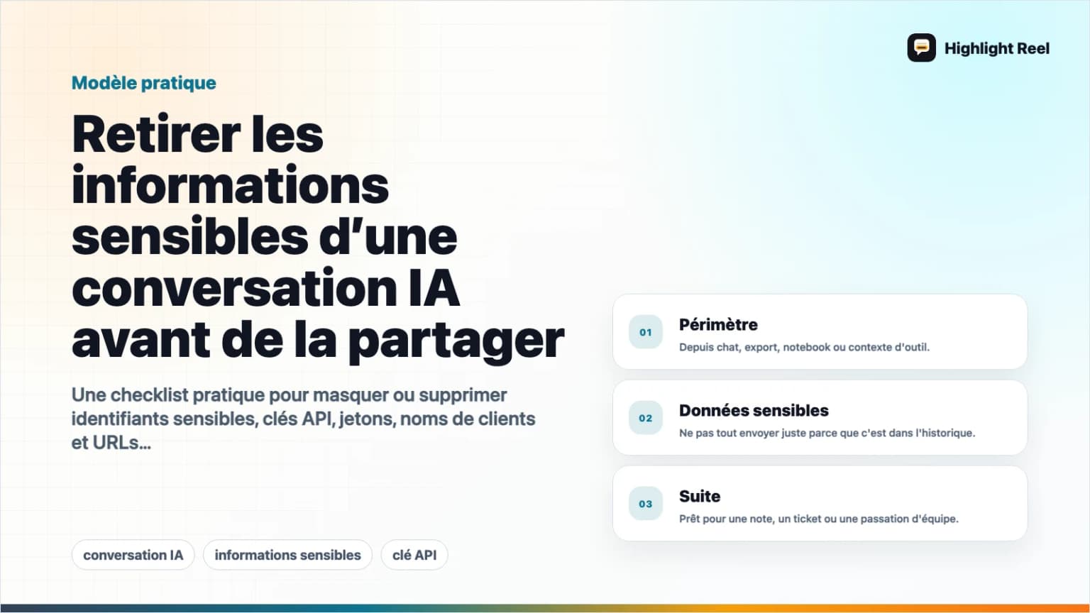 Retirer les informations sensibles d’une conversation IA avant de la partager