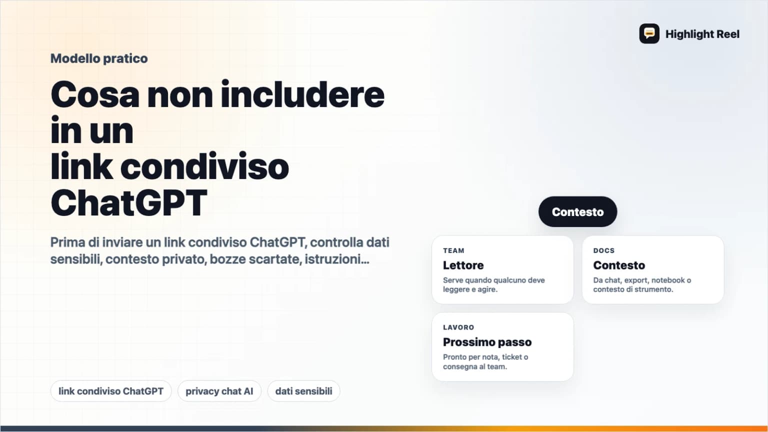 Cosa non includere in un link condiviso ChatGPT