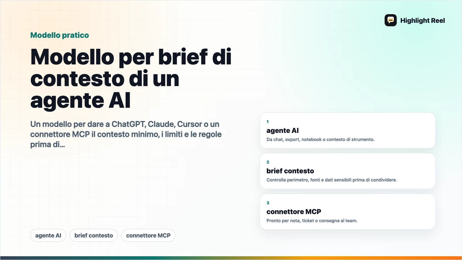 Modello per brief di contesto di un agente AI