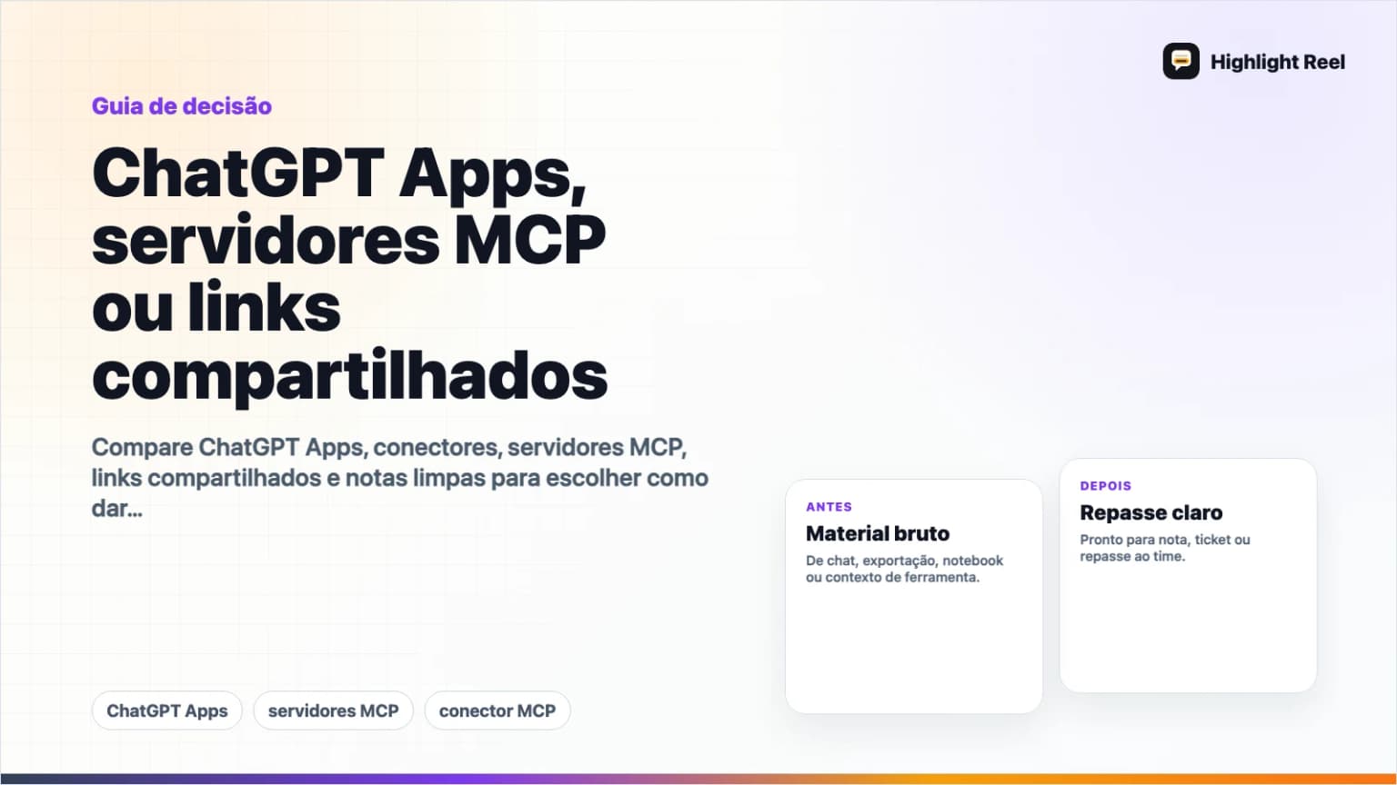 ChatGPT Apps, servidores MCP ou links compartilhados: como passar contexto de trabalho