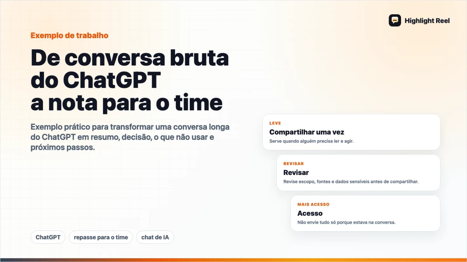 De conversa bruta do ChatGPT a nota para o time