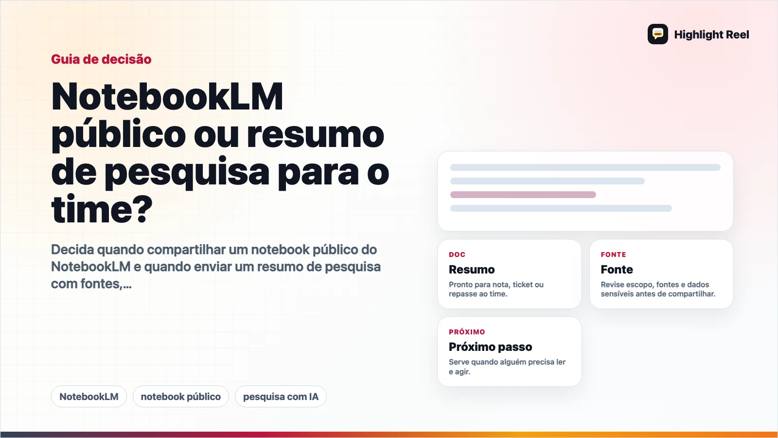 NotebookLM público ou resumo de pesquisa para o time?