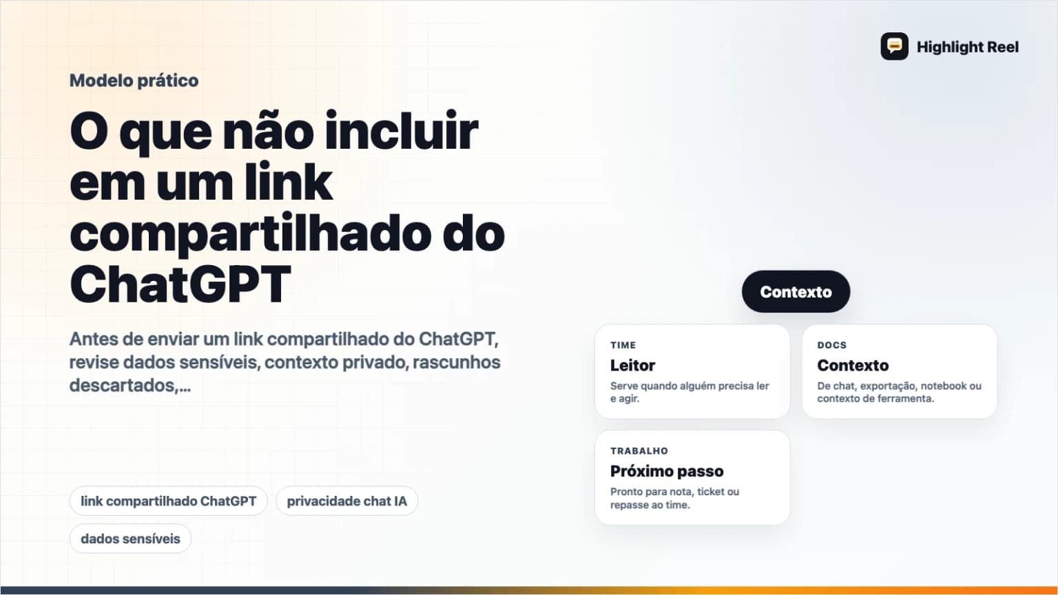 O que não incluir em um link compartilhado do ChatGPT