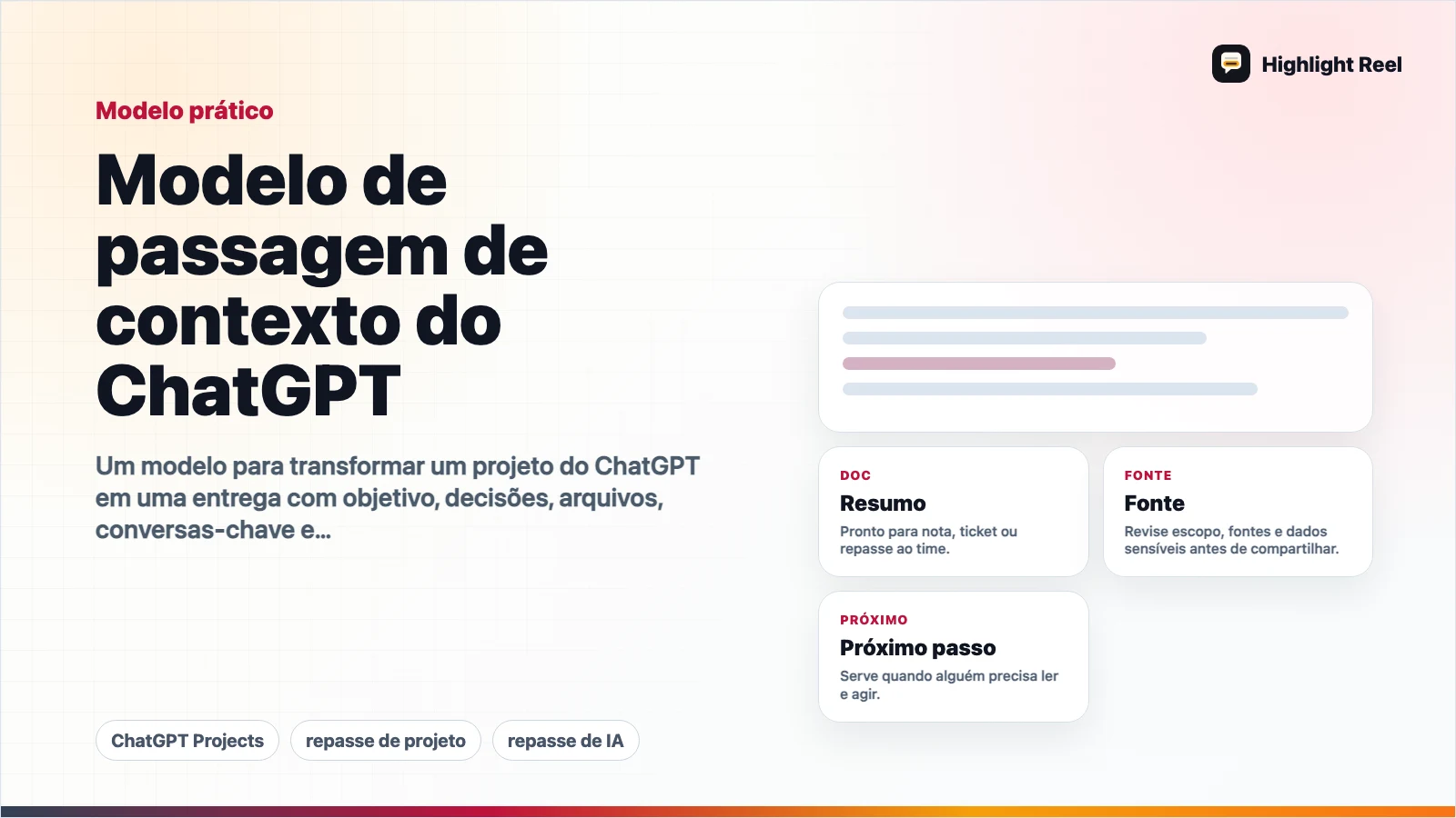 Modelo de passagem de contexto do ChatGPT