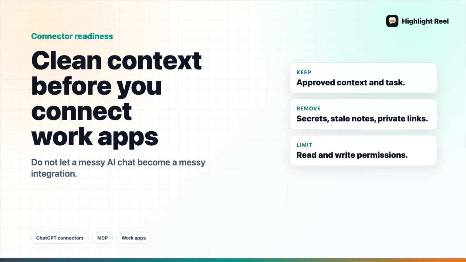 Before You Connect ChatGPT to Work Apps, Clean the Context First