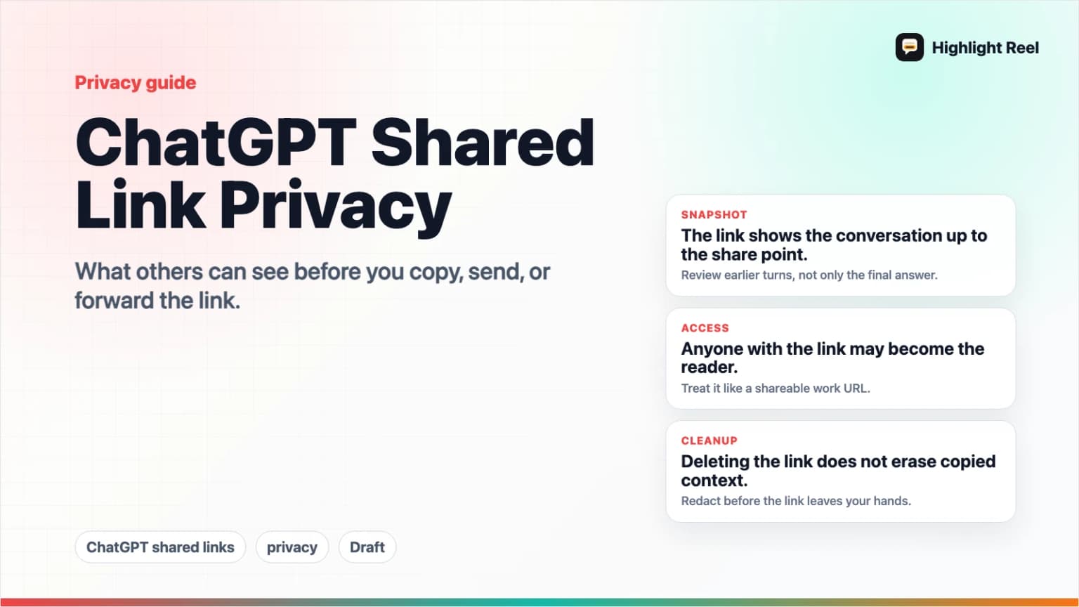ChatGPT Shared Link Privacy: What Others Can See Before You Send It