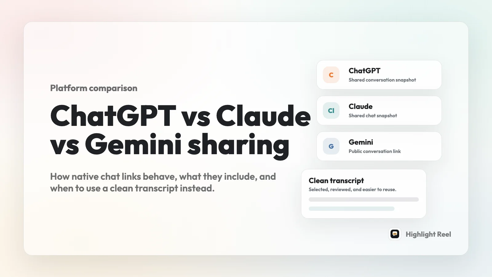 ChatGPT vs Claude vs Gemini: How Their Chat Sharing Works