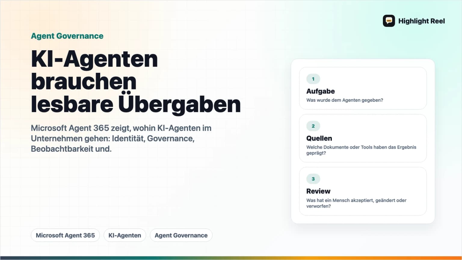 Microsoft Agent 365: Warum KI-Agenten Übergaben brauchen, keine Rohprotokolle