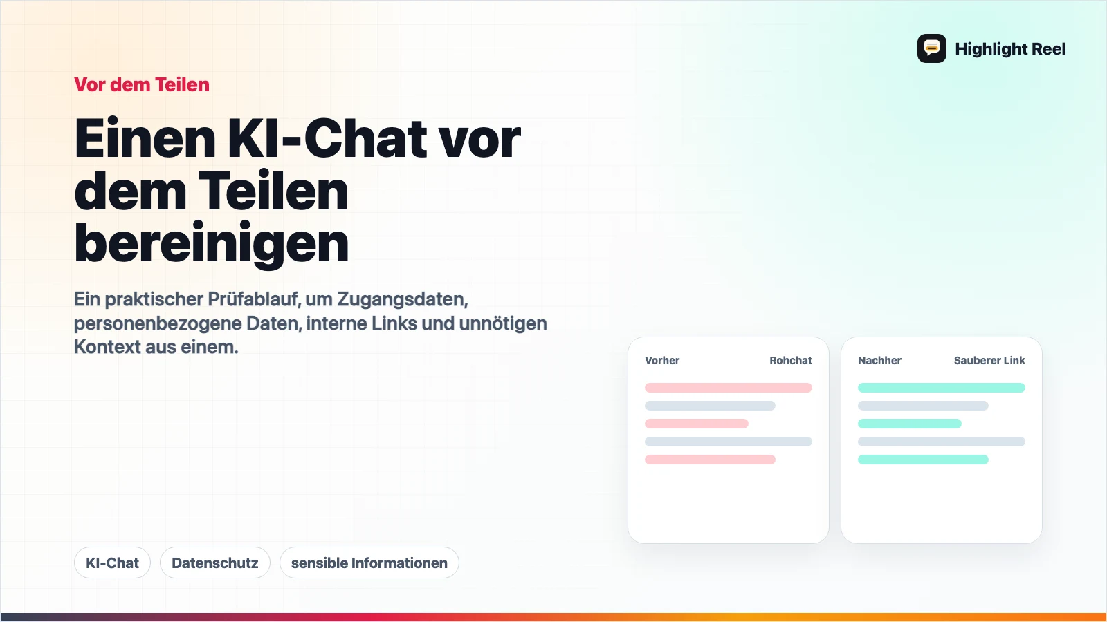 Einen KI-Chat vor dem Teilen bereinigen
