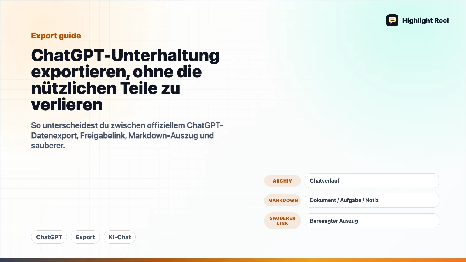 ChatGPT-Unterhaltung exportieren, ohne die nützlichen Teile zu verlieren