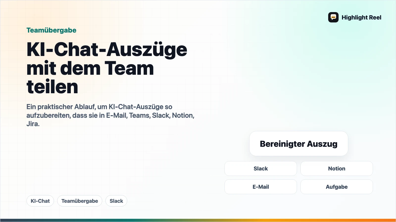 KI-Chat-Auszüge mit dem Team teilen