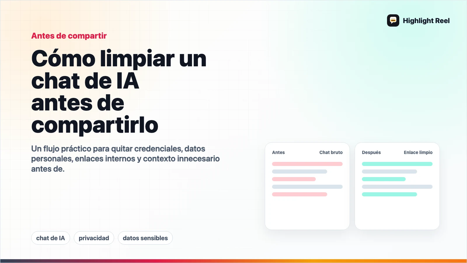 Cómo limpiar un chat de IA antes de compartirlo