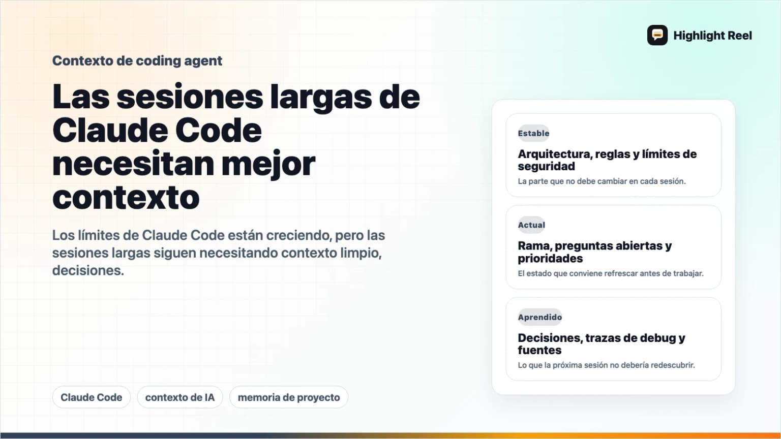 Las sesiones más largas de Claude Code necesitan contexto de proyecto más limpio