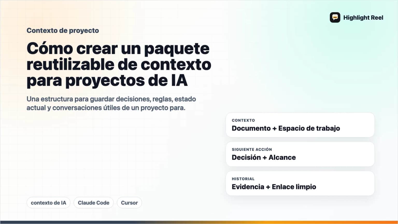Cómo crear un paquete reutilizable de contexto para proyectos de IA