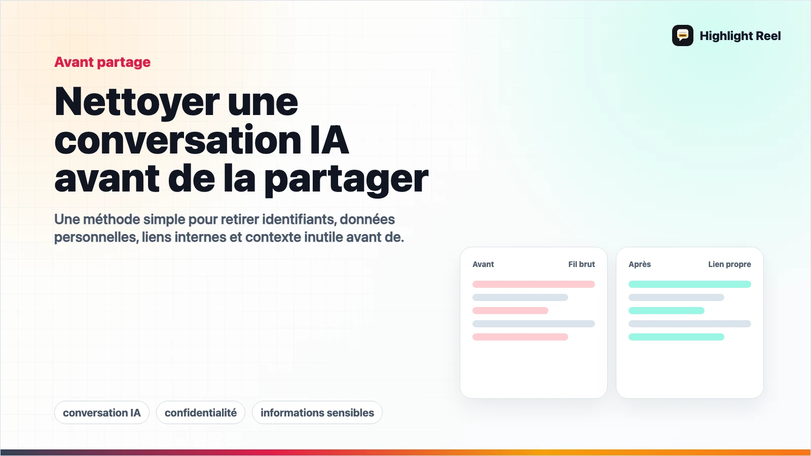 Nettoyer une conversation IA avant de la partager