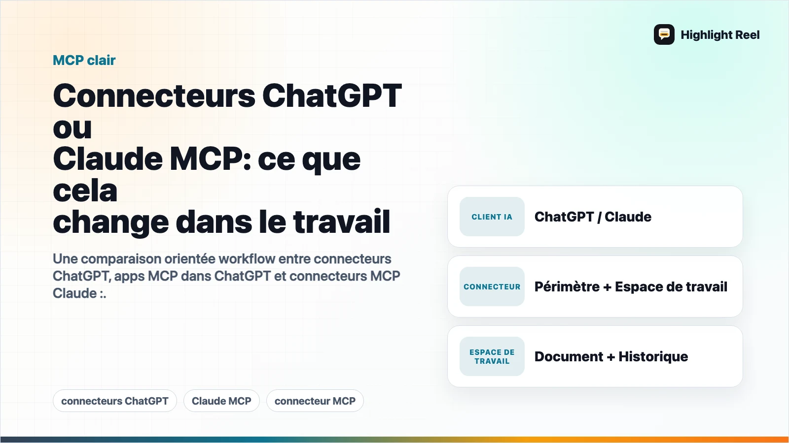 Connecteurs ChatGPT ou Claude MCP : ce que cela change dans le travail
