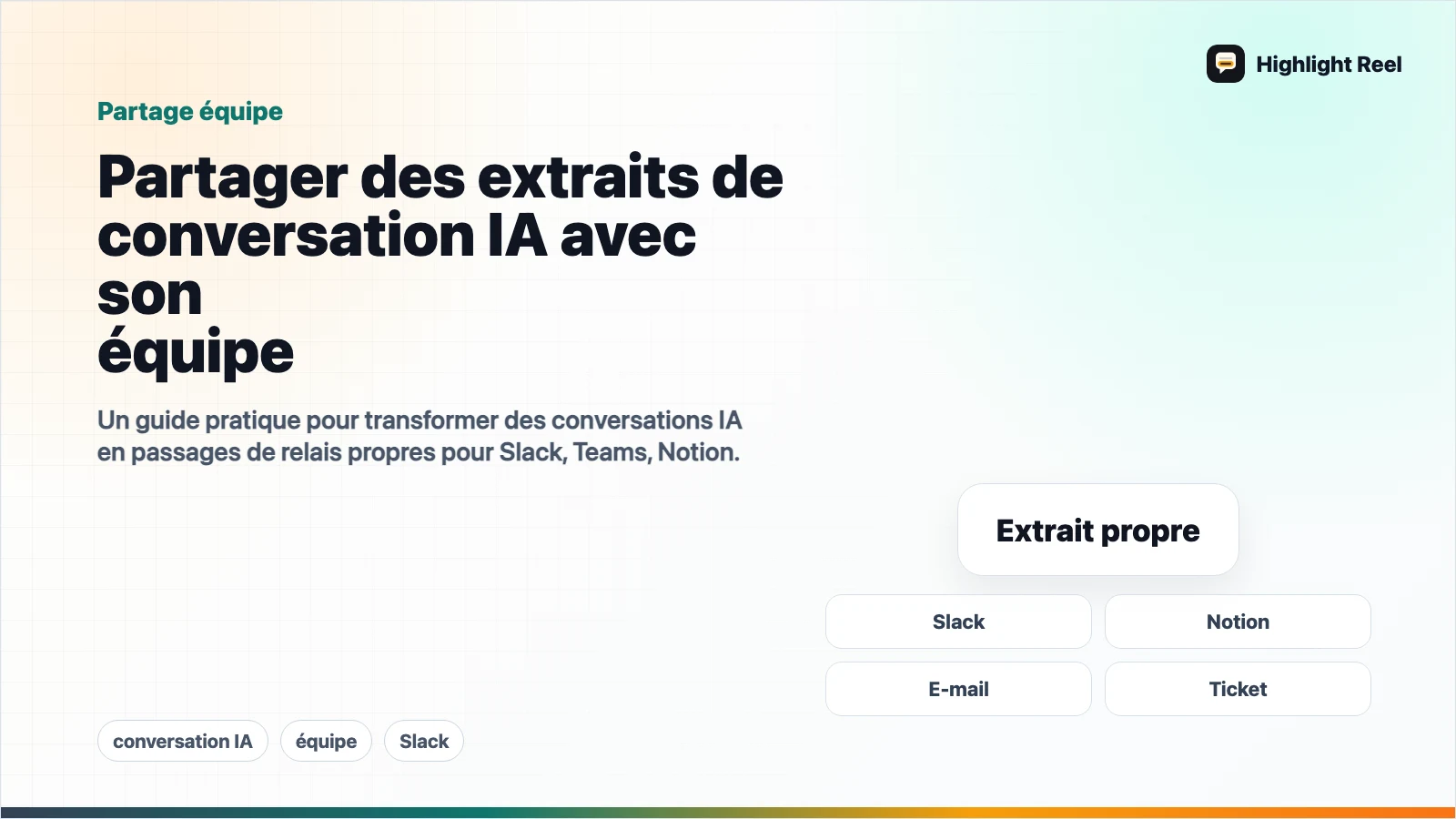 Partager des extraits de conversation IA avec son équipe