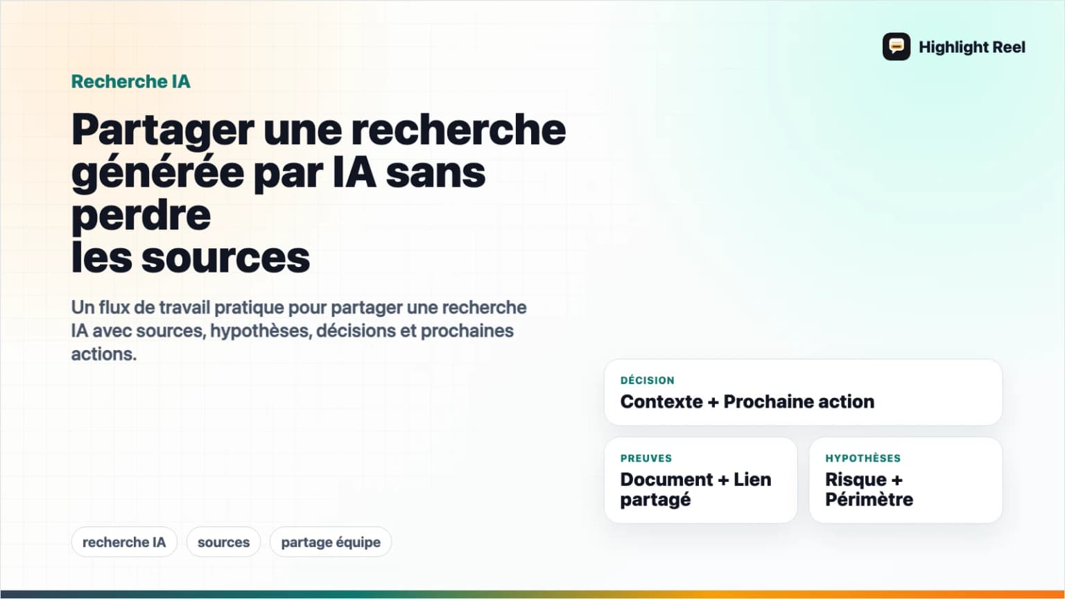 Partager une recherche générée par IA sans perdre les sources