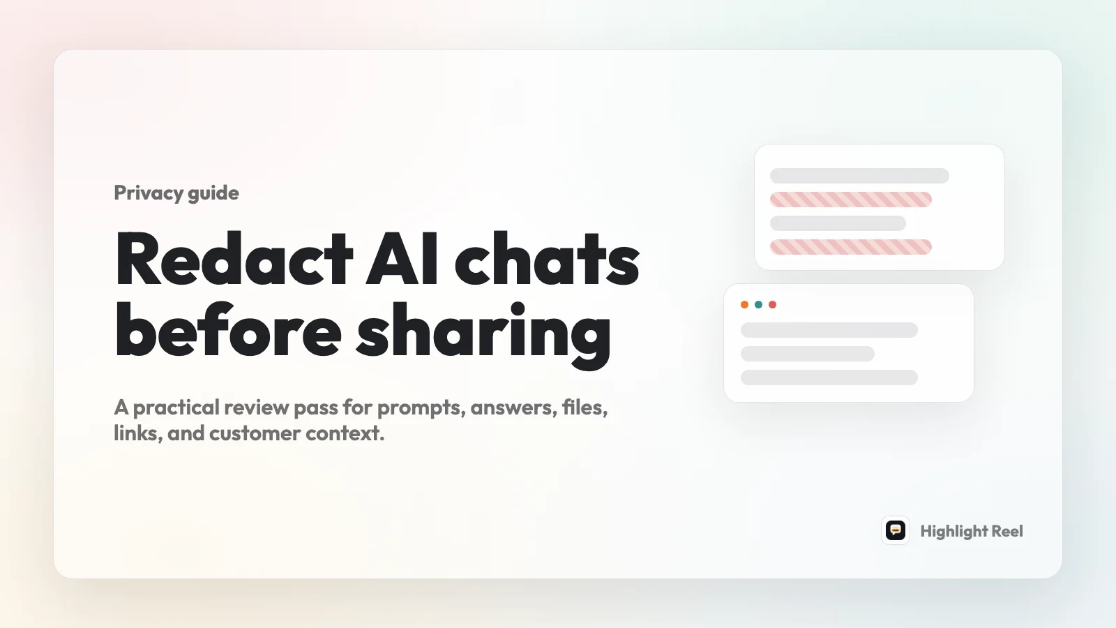 How to Redact an AI Conversation Before Sharing It