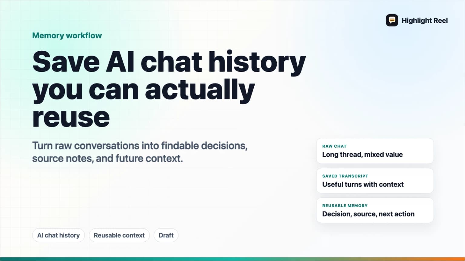 How to Save AI Chat History So You Can Actually Use It Later
