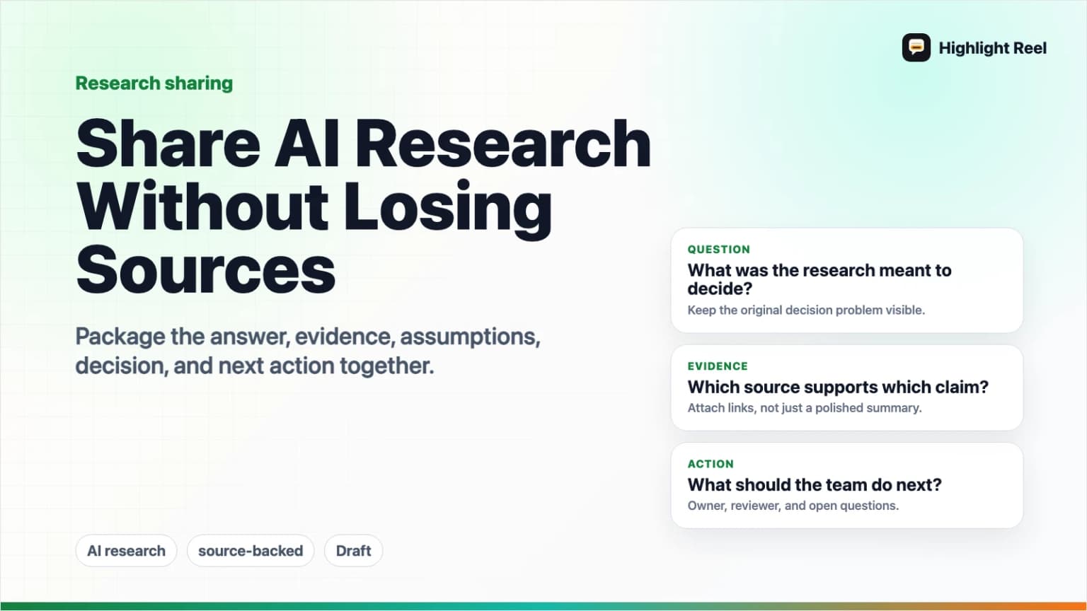 Share AI Research With Your Team Without Losing Sources