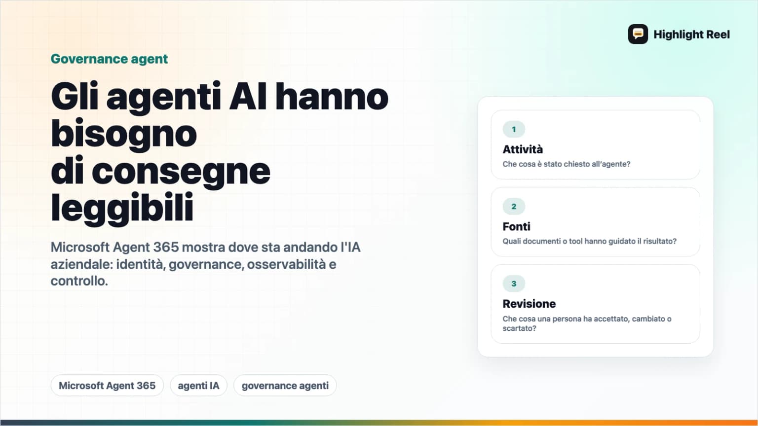 Microsoft Agent 365: gli agenti IA hanno bisogno di passaggi di consegne, non di log grezzi