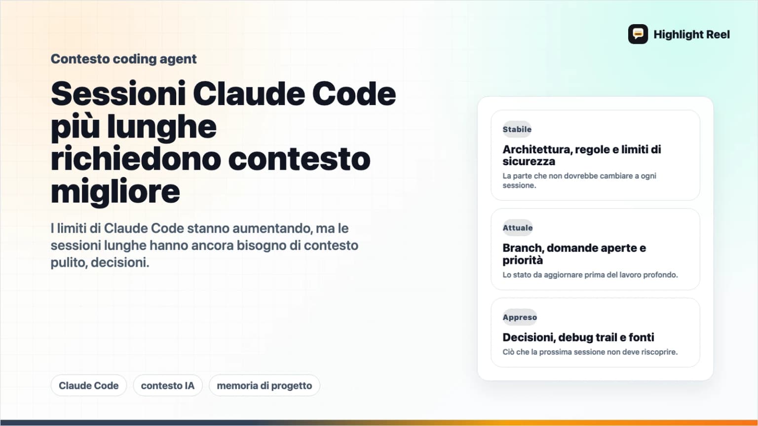 Le sessioni più lunghe di Claude Code hanno bisogno di contesto di progetto più pulito
