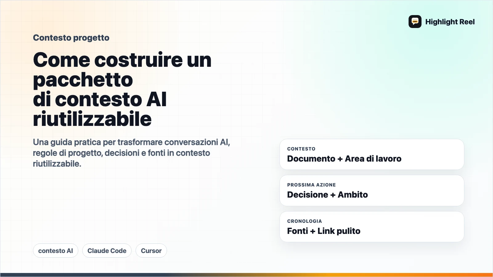 Come costruire un pacchetto di contesto AI riutilizzabile