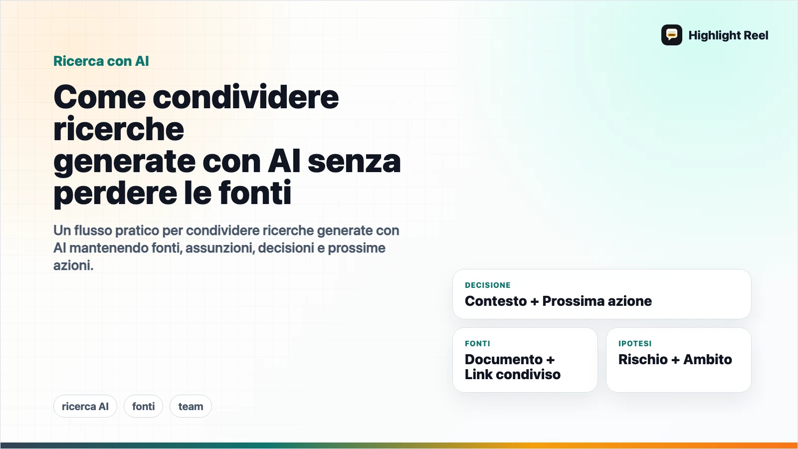 Come condividere ricerche generate con AI senza perdere le fonti