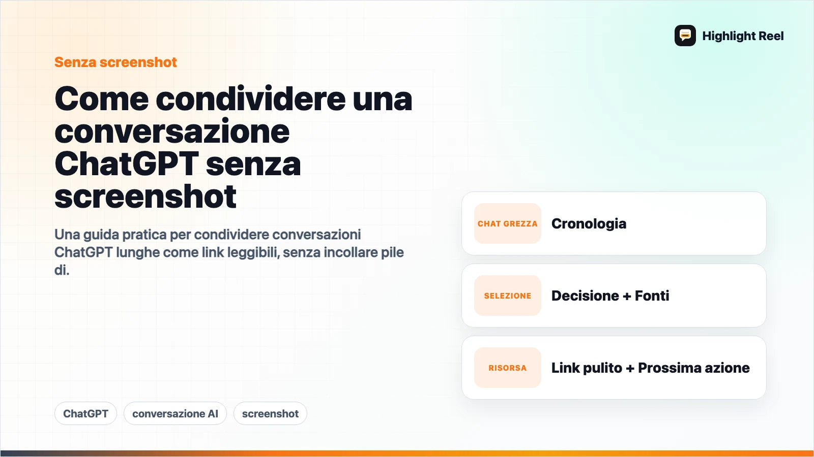 Come condividere una conversazione ChatGPT senza screenshot