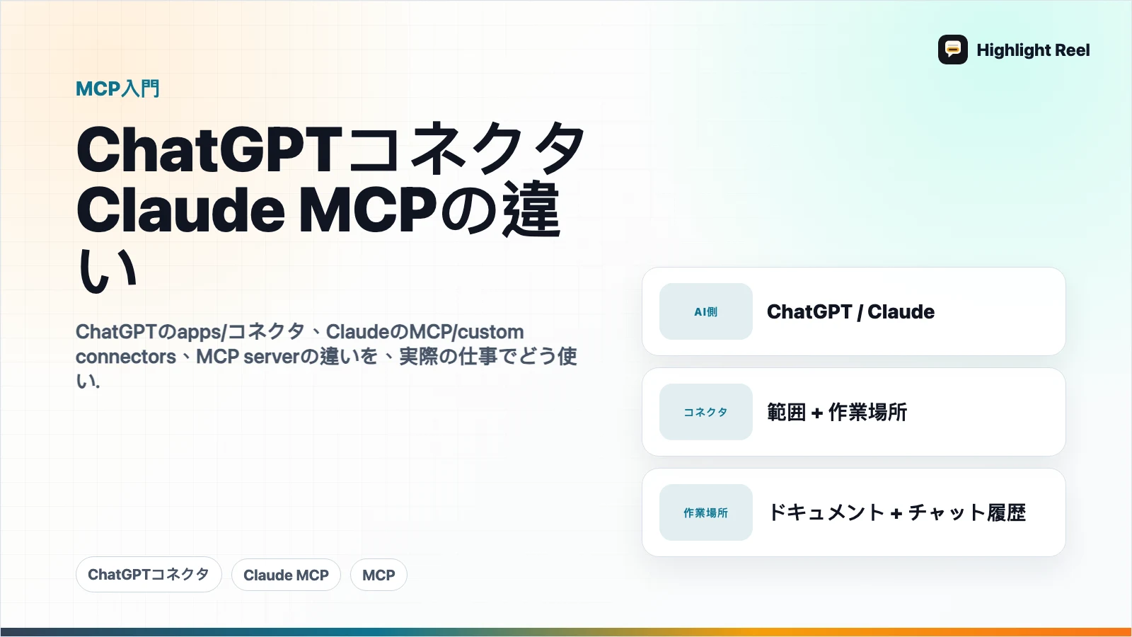 ChatGPTコネクタとClaude MCPの違い