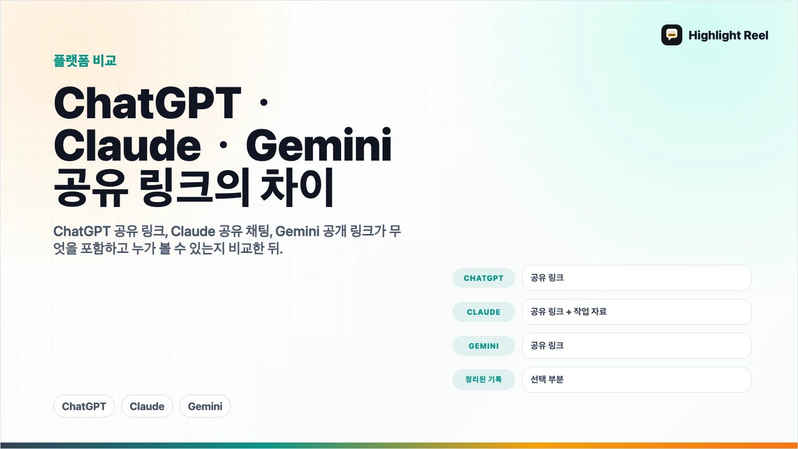ChatGPT, Claude, Gemini 공유 링크는 어떻게 다를까?