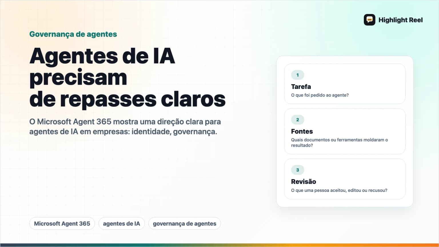 Microsoft Agent 365: agentes de IA precisam de repasse, não de logs brutos