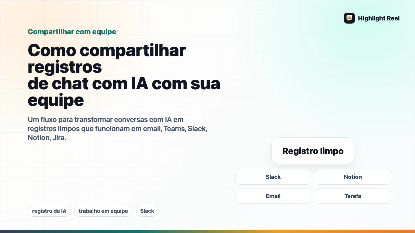 Como compartilhar registros de chat com IA com sua equipe