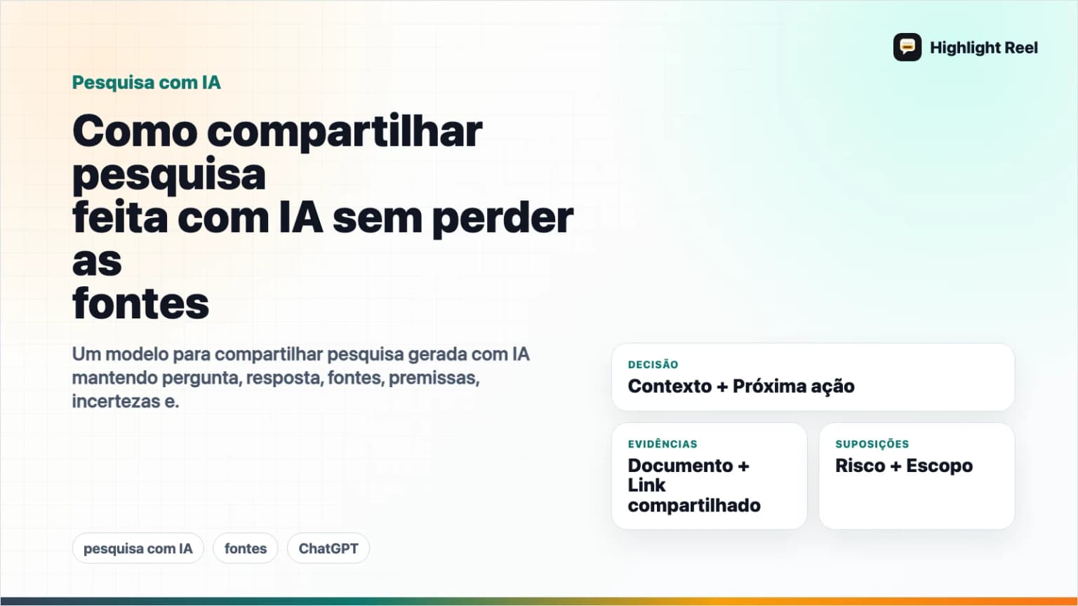 Como compartilhar pesquisa feita com IA sem perder as fontes