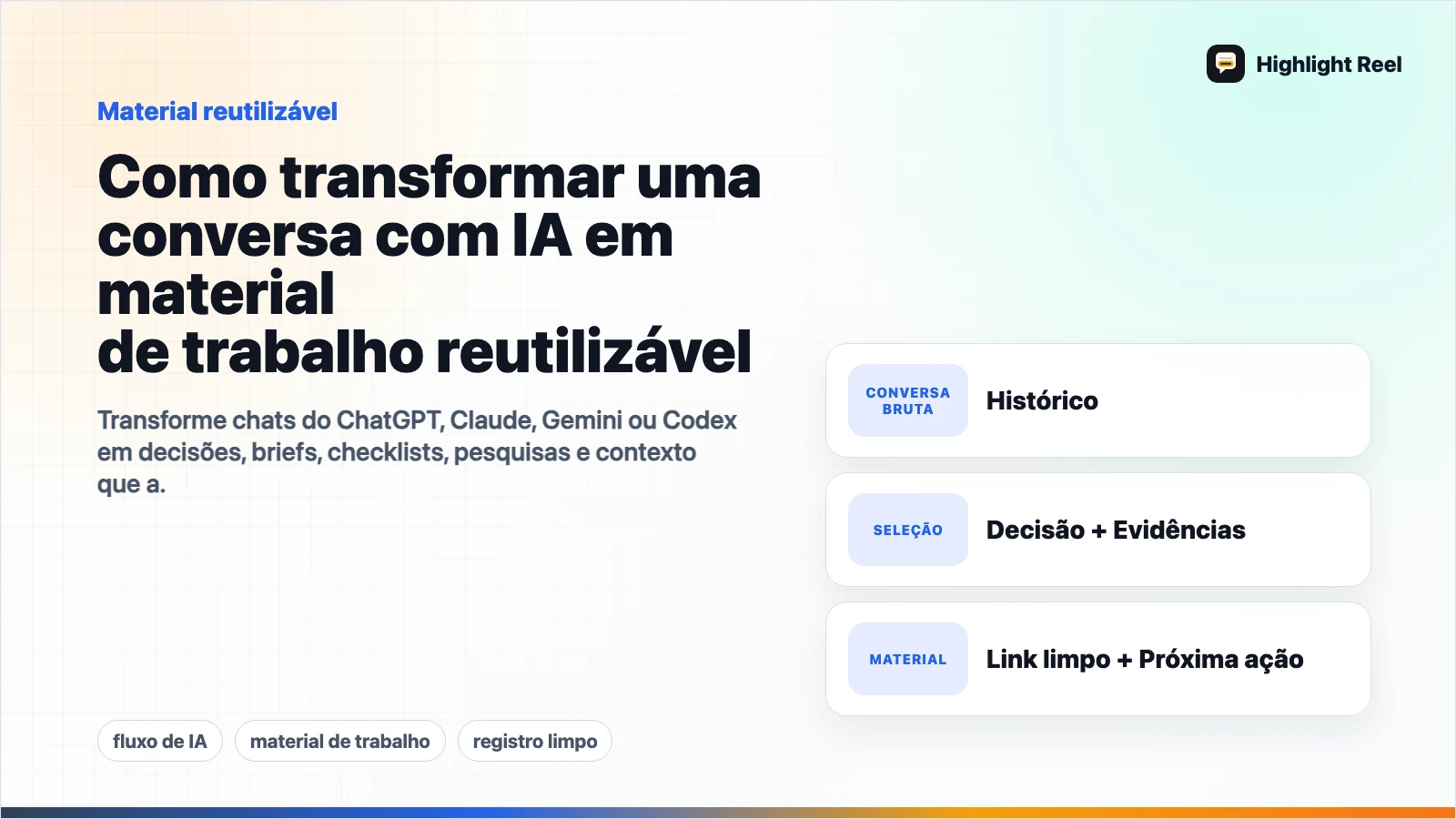 Como transformar uma conversa com IA em material de trabalho reutilizável