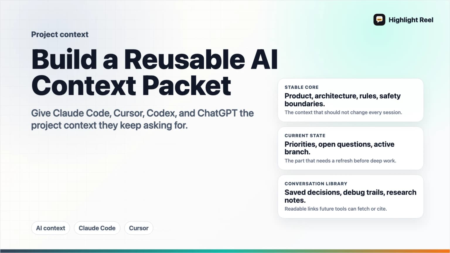 How to Build a Reusable AI Project Context Packet